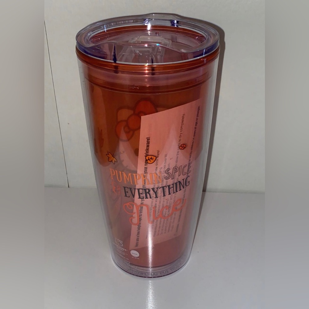 pumpkin spice hello kitty tumbler